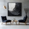 Abstrakcyjna sztuka spiralna 3D z teksturą w czerni i bieli – minimalistyczna dekoracja ścienna, wyrazisty akcent do nowoczesnych wnętrz