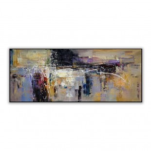 Abstrakcyjny obraz olejny w stylu Zoom z wyrazistymi kolorami i dynamiczną fakturą