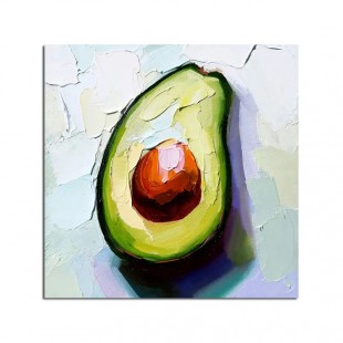 Avocado Beauty – trójwymiarowa tekstura ścienna z awokado – żywy wystrój kuchni i jadalni