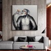 Bąbelki – abstrakcyjny obraz pop-art z szympansem | Odważna i zabawna dekoracja ścienna