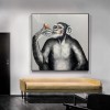 Bąbelki – abstrakcyjny obraz pop-art z szympansem | Odważna i zabawna dekoracja ścienna