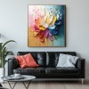 Bloom Radiance – Kolorowy, teksturowany obraz olejny z motywem kwiatowym do nowoczesnego, eleganckiego wystroju