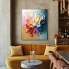 Bloom Radiance – Kolorowy, teksturowany obraz olejny z motywem kwiatowym do nowoczesnego, eleganckiego wystroju