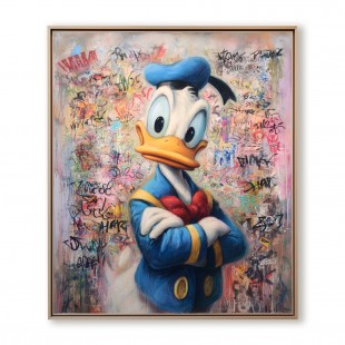 Boss Quack – Portret kaczki graffiti, obraz miejski pop-art na płótnie
