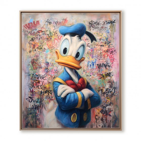 Boss Quack – Portret kaczki graffiti, obraz miejski pop-art na płótnie