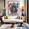 Chill Mode – obraz olejny z psem w stylu pop-art, miejska sztuka ścienna ze zwierzętami w stylu ulicznym do nowoczesnych wnętrz