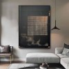 Ciemna geometria – abstrakcyjna geometryczna sztuka na płótnie Wabi Sabi | Teksturowana, nowoczesna dekoracja ścienna