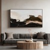 Earthbound Essence: abstrakcyjna sztuka ścienna Impasto w kolorze czarnym, białym i brązowym – nowoczesny wystrój domu