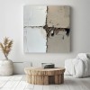 Earthy Balance-Wabi - Sabi Teksturowana abstrakcyjna sztuka ścienna | Oprawione płótno w neutralnych odcieniach do minimalistycznego wystroju domu