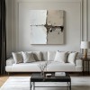 Earthy Balance-Wabi - Sabi Teksturowana abstrakcyjna sztuka ścienna | Oprawione płótno w neutralnych odcieniach do minimalistycznego wystroju domu