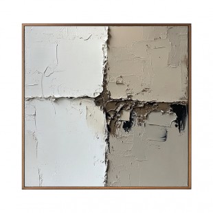 Earthy Balance-Wabi - Sabi Teksturowana abstrakcyjna sztuka ścienna | Oprawione płótno w neutralnych odcieniach do minimalistycznego wystroju domu