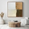 Earthy Balance – ręcznie robiony obraz Wabi – Sabi Wall Art w odcieniach ziemi – abstrakcyjny obraz dekoracyjny o teksturze 3D do wystroju wnętrz