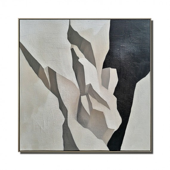 Echoes of Peaks – abstrakcyjne geometryczne płótno: podnieś minimalistyczne wnętrza
