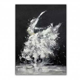 Ethereal Dance – Oryginalny minimalistyczny abstrakcyjny obraz olejny do salonu