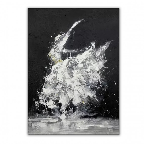 Ethereal Dance – Oryginalny minimalistyczny abstrakcyjny obraz olejny do salonu