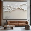 Ethereal Waves – ręcznie wykonany abstrakcyjny obraz o fakturze nadmorskiej do wnętrz w stylu wabi sabi