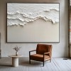 Ethereal Waves – ręcznie wykonany abstrakcyjny obraz o fakturze nadmorskiej do wnętrz w stylu wabi sabi