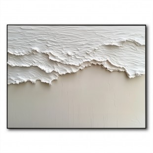Ethereal Waves – ręcznie wykonany abstrakcyjny obraz o fakturze nadmorskiej do wnętrz w stylu wabi sabi