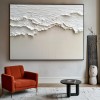 Ethereal Waves – ręcznie wykonany abstrakcyjny obraz o fakturze nadmorskiej do wnętrz w stylu wabi sabi