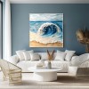Fala oceaniczna – obraz olejny z teksturą fal oceanicznych | Sztuka ścienna w stylu nadmorskim