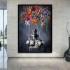 Graffiti Dreams — obraz olejny z balonem w stylu street art, nowoczesna sztuka ścienna pop