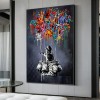 Graffiti Dreams — obraz olejny z balonem w stylu street art, nowoczesna sztuka ścienna pop
