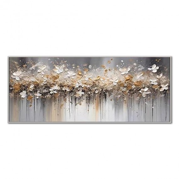 Misty Blossom Dreams – abstrakcyjny obraz kwiatowy do nowoczesnego wystroju domu