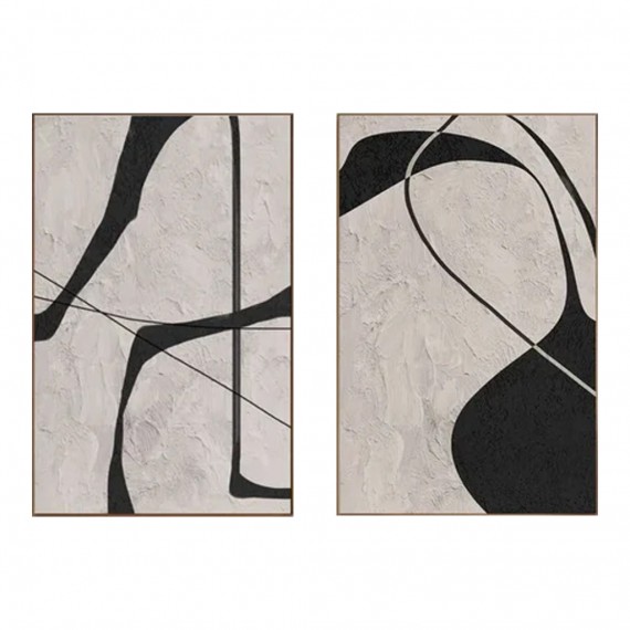 Monochromatyczna harmonia – oryginalny minimalistyczny obraz olejny w stylu Wabi Sabi do nowoczesnego wystroju