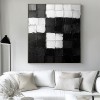 Monochromatyczna harmonia: teksturowana czarno-biała, geometryczna sztuka abstrakcyjna – minimalistyczna dekoracja ścienna, wyrazisty akcent do nowoczesnych wnętrz