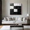Monochromatyczna harmonia: teksturowana czarno-biała, geometryczna sztuka abstrakcyjna – minimalistyczna dekoracja ścienna, wyrazisty akcent do nowoczesnych wnętrz
