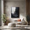 Monochromatyczne echa: Współczesna, okrągła, abstrakcyjna sztuka ścienna w stylu impasto – wystrój czarno-biały