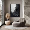 Monochromatyczne echa: Współczesna, okrągła, abstrakcyjna sztuka ścienna w stylu impasto – wystrój czarno-biały