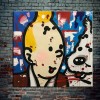 Obraz Tintina w stylu pop-art – ręcznie malowana nowoczesna sztuka ścienna w stylu komiksowym