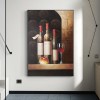 Piwniczka z winem – martwa natura z winem w stylu vintage – elegancka dekoracja ścienna do kuchni i jadalni