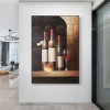 Piwniczka z winem – martwa natura z winem w stylu vintage – elegancka dekoracja ścienna do kuchni i jadalni