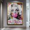 Pop Diva — Portret w stylu graffiti, obraz olejny, nowoczesna sztuka ścienna w stylu ulicznym
