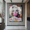 Pop Diva — Portret w stylu graffiti, obraz olejny, nowoczesna sztuka ścienna w stylu ulicznym