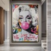 Pop Diva — Portret w stylu graffiti, obraz olejny, nowoczesna sztuka ścienna w stylu ulicznym