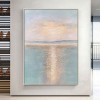 Powierzchnia promieni słonecznych – luksusowy pionowy abstrakcyjny obraz z teksturą pejzażu morskiego do nowoczesnego wystroju