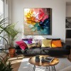 Radiant Petalscape – Kolorowy, teksturowany obraz olejny z motywem kwiatowym 3D, nowoczesna sztuka ścienna do salonu i sypialni
