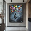 Serca na niebie — graffiti, balon, miłość, obraz olejny, sztuka ścienna w stylu street pop
