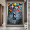 Serca na niebie — graffiti, balon, miłość, obraz olejny, sztuka ścienna w stylu street pop