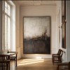 Soft Divide – Teksturowana, abstrakcyjna sztuka ścienna Wabi-Sabi z delikatnym horyzontem