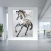 Spirit of Motion – Teksturowany abstrakcyjny obraz olejny przedstawiający konia, nowoczesna sztuka ścienna ze zwierzętami do salonu lub biura
