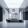 Spirit of Motion – Teksturowany abstrakcyjny obraz olejny przedstawiający konia, nowoczesna sztuka ścienna ze zwierzętami do salonu lub biura