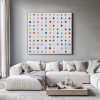 Symfonia Color Pop – duży abstrakcyjny obraz z teksturą i kropkami w nowoczesnym stylu