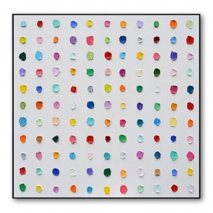 Symfonia Color Pop – duży abstrakcyjny obraz z teksturą i kropkami w nowoczesnym stylu