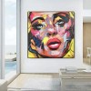 Temptation – Kolorowy abstrakcyjny portret olejny – nowoczesna dekoracja ścienna w stylu pop-art do domu