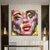 Temptation – Kolorowy abstrakcyjny portret olejny – nowoczesna dekoracja ścienna w stylu pop-art do domu