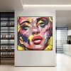 Temptation – Kolorowy abstrakcyjny portret olejny – nowoczesna dekoracja ścienna w stylu pop-art do domu